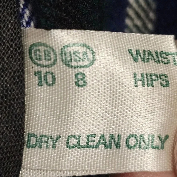 Plaid Midi Skirt - Black and Blue - Picture 6 of 10